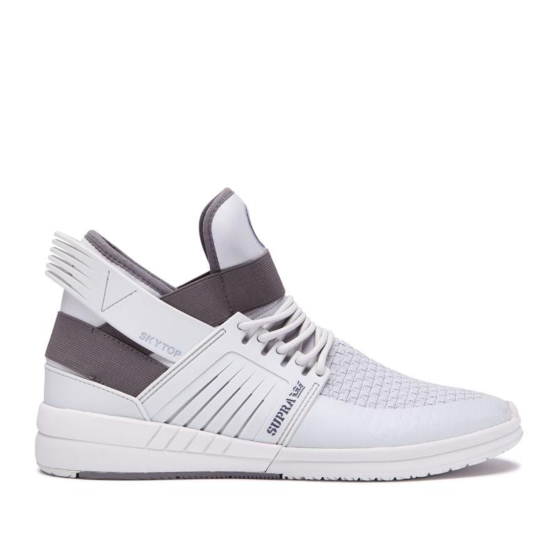 Supra SKYTOP V Sneaker High Herren Weiß / Grau Sale CXEPW9845